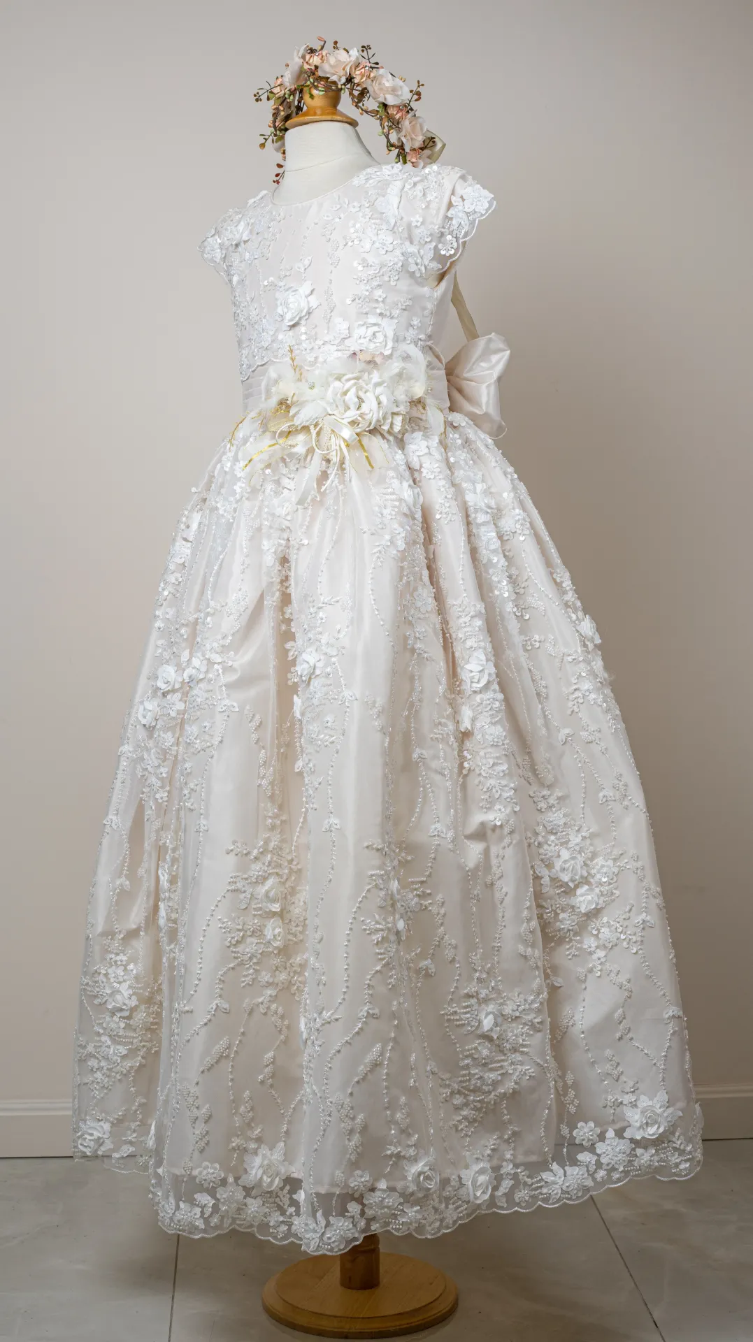 [3B4A1005] Vestido de Primera Comunión Reina Champagne 3B4A1005