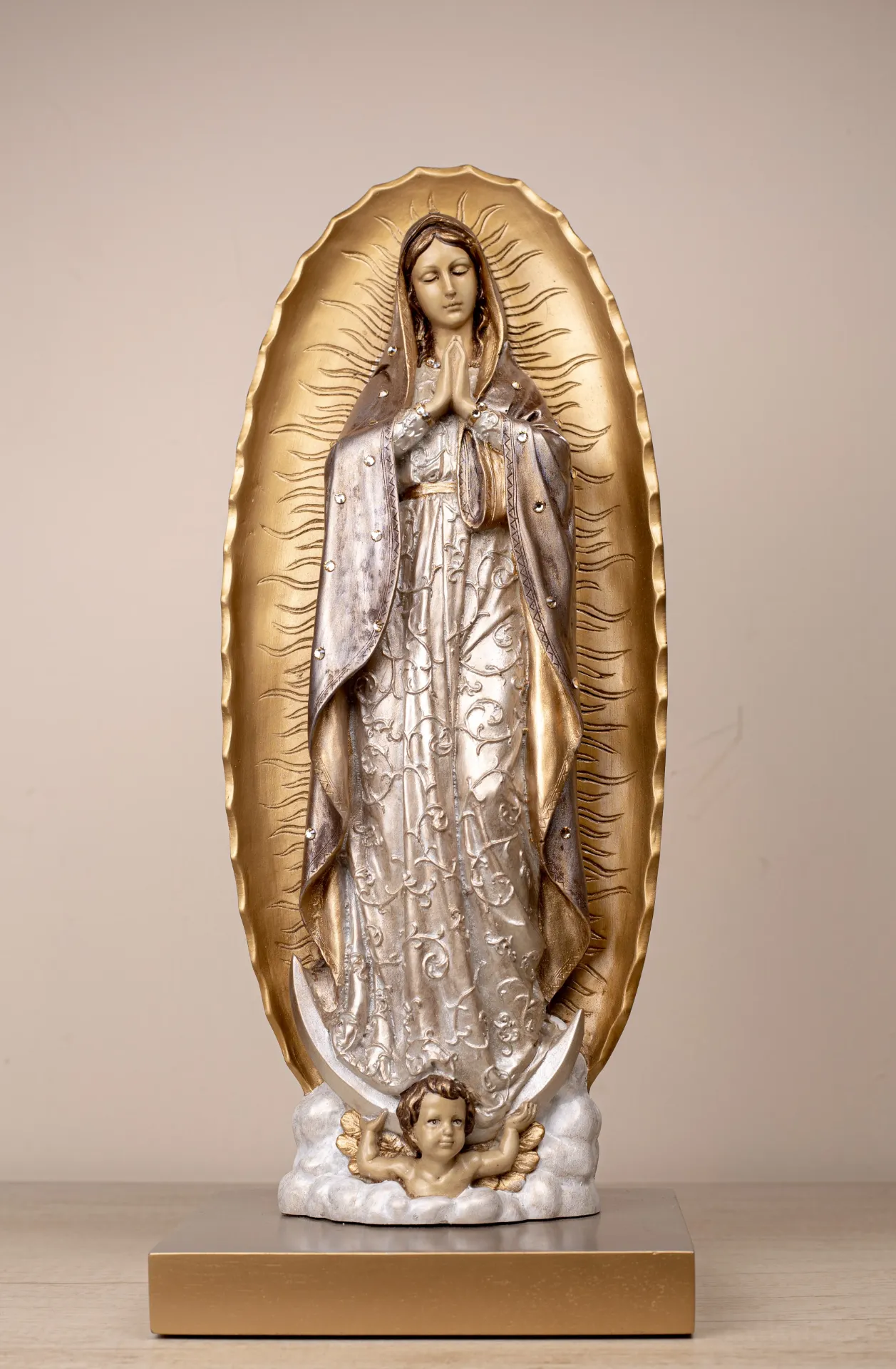 [3B4A1179] Figura de Resina Virgen de Guadalupe Luz Celestial 3B4A1179