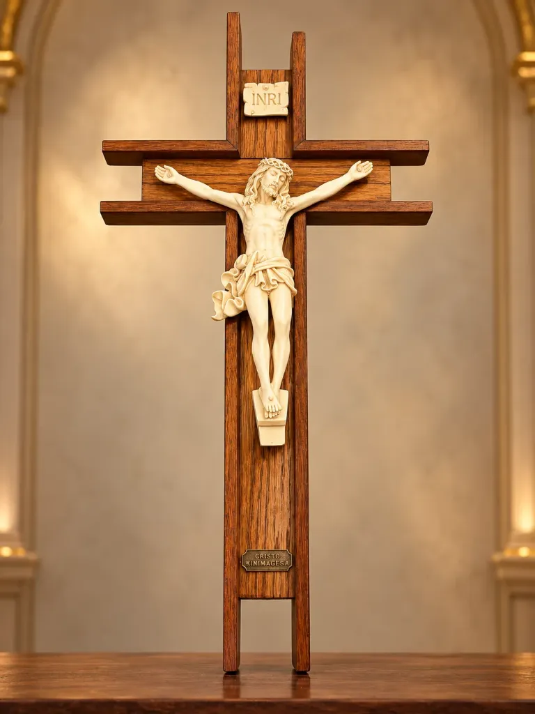 Figura Resina Cruz Cristo Minimalista 11350