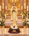 FIGURA DE RESINA VIRGEN ROSA MÍSTICA