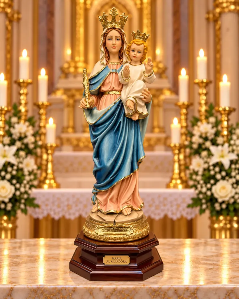 FIGURA DE RESINA MARÍA AUXILIADORA