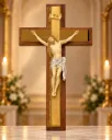 Figura de resina Cristo doble