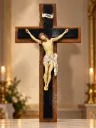 Figura de resina Cristo doble negro