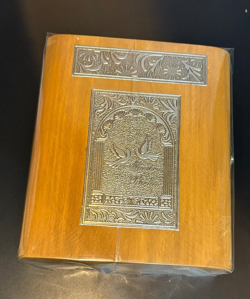 SET BODA CAJA MADERA REPUJADO ISIS